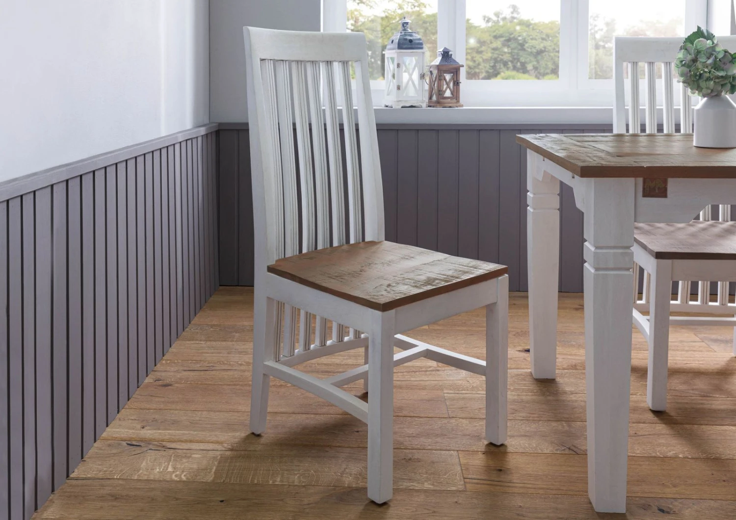 Sedia In Legno Di Mango 45x54x108 Laccato Bianco TOULOUSE #113 3 Sedia In Legno Di Mango 45x54x108 Laccato Bianco TOULOUSE #113