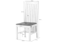 Sedia In Legno Di Mango 45x54x108 Laccato Bianco TOULOUSE #113 17 Sedia In Legno Di Mango 45x54x108 Laccato Bianco TOULOUSE #113 -Massivmoebel24 09 151 188 1013 08