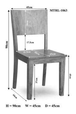 Sedia In Legno Sheesham - Laccato / Life honey 45x45x90 METRO LIFE # 167 -Massivmoebel24 09 151 520 1063 8