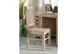 NATURE WHITE #121 Sedia In Legno Di Acacia - Patinato / White Stone 45x45x100