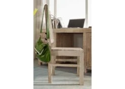 NATURE WHITE #121 Sedia In Legno Di Acacia - Patinato / White Stone 45x45x100 -Massivmoebel24 09 151 552 0021 3