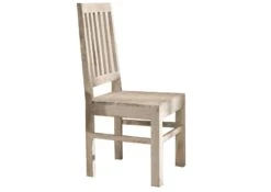 NATURE WHITE #121 Sedia In Legno Di Acacia - Patinato / White Stone 45x45x100 -Massivmoebel24 09 151 552 0021 9