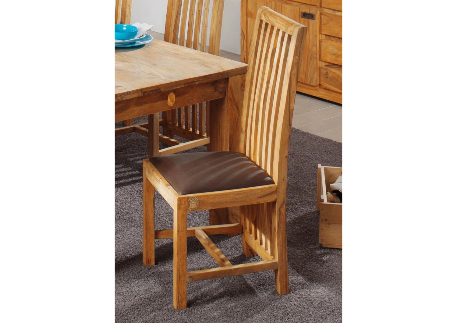 NATURE BROWN #802 Sedia In Legno Di Sheesham - Oliato / Marrone 43x50x108 3 NATURE BROWN #802 Sedia In Legno Di Sheesham - Oliato / Marrone 43x50x108