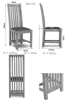 NATURE BROWN #802 Sedia In Legno Di Sheesham - Oliato / Marrone 43x50x108 16 NATURE BROWN #802 Sedia In Legno Di Sheesham - Oliato / Marrone 43x50x108 -Massivmoebel24 09 151 554 8002 8