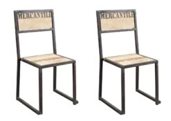 FACTORY #109 Set Da 2 Sedie In Legno Di Mango E Ferro - Stampato 45x46x92