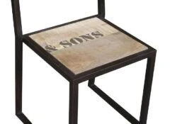 Sedia In Legno Mango / Ferro - Stampato 45x46x92 FACTORY #109 -Massivmoebel24 09 151 559 0109 3