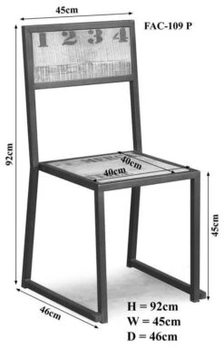 FACTORY #109 Set Da 2 Sedie In Legno Di Mango E Ferro - Stampato 45x46x92 11 FACTORY #109 Set Da 2 Sedie In Legno Di Mango E Ferro - Stampato 45x46x92 -Massivmoebel24 09 151 559 0109 8 1