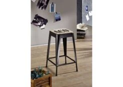 Sgabello In Legno Di Mango 35x35x60 Mango Naturale Stampato FACTORY #129