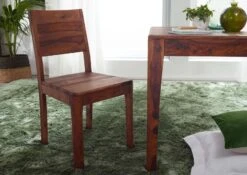 BROOKLYN #06 Sedia In Legno Di Sheesham - Oliato / Noce 45x47x90