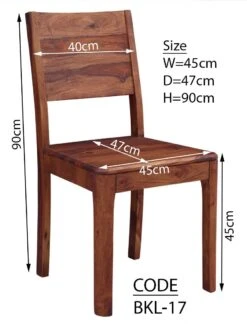 BROOKLYN #06 Sedia In Legno Di Sheesham - Oliato / Noce 45x47x90 -Massivmoebel24 09 151 655 0006 8