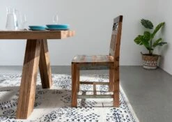 Sedia In Legno Riciclato - Laccato / Multicolore 45x45x90 NATURE OF SPIRIT#39 -Massivmoebel24 09 151 700 5138 3