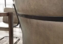 IRON LABEL #04 Sedia Cantilever In Vera Pelle - Grigia 52x62x89 -Massivmoebel24 09 151 890 0004 6