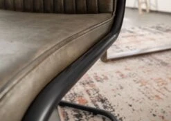 IRON LABEL #04 Sedia Cantilever In Vera Pelle - Grigia 52x62x89 -Massivmoebel24 09 151 890 0004 7