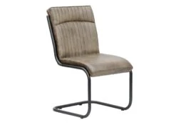 IRON LABEL #04 Sedia Cantilever In Vera Pelle - Grigia 52x62x89 -Massivmoebel24 09 151 890 0004 9