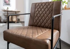 IRON LABEL #07 Sedia In Vera Pelle - Camello 55x65x91 -Massivmoebel24 09 151 890 0007 4