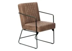 IRON LABEL #07 Sedia In Vera Pelle - Camello 55x65x91 -Massivmoebel24 09 151 890 0007 9