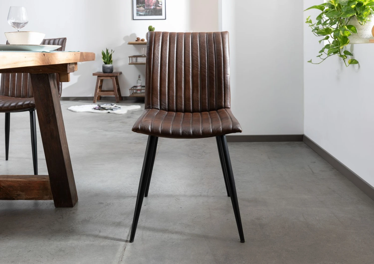 IRON LABEL #09 Sedia In Vera Pelle - Marrone 44x56x89 5 IRON LABEL #09 Sedia In Vera Pelle - Marrone 44x56x89 - immagine 3