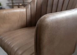 IRON LABEL #12 Sedia In Vera Pelle - Beige 44x56x89 -Massivmoebel24 09 151 890 0012 4