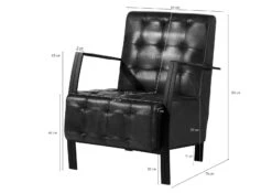 IRON LABEL #14 Poltrona In Vera Pelle - Marrone 67x76x83 -Massivmoebel24 09 151 890 0014 08