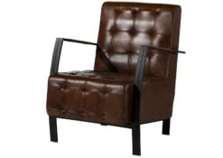 IRON LABEL #14 Poltrona In Vera Pelle - Marrone 67x76x83 -Massivmoebel24 09 151 890 0014 09