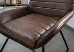 IRON LABEL #16 Sedia In Vera Pelle - Marrone Scuro 59x68x93 -Massivmoebel24 09 151 890 0016 4