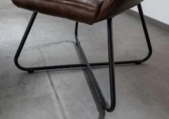 IRON LABEL #16 Sedia In Vera Pelle - Marrone Scuro 59x68x93 -Massivmoebel24 09 151 890 0016 7