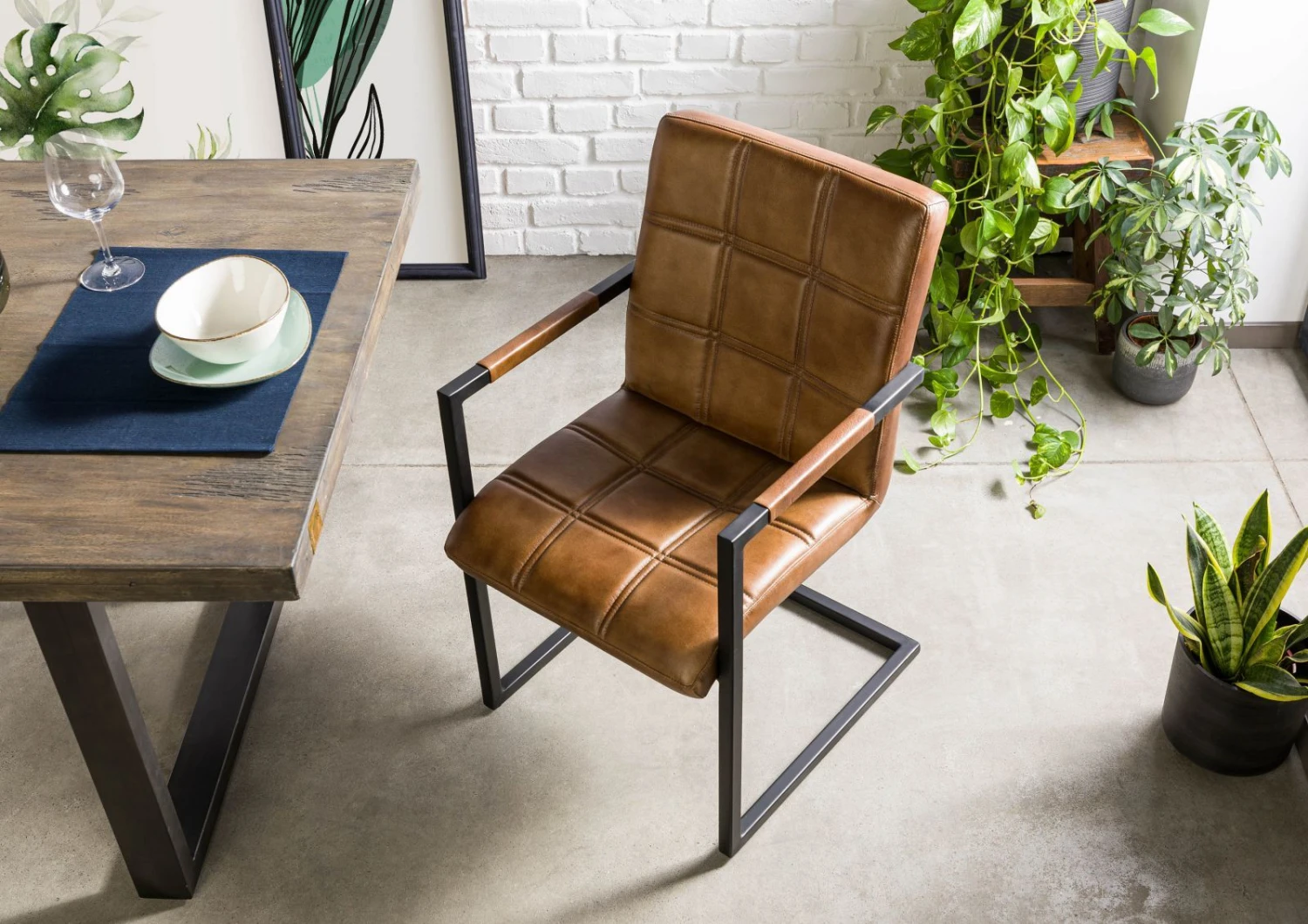 IRON LABEL #24 Sedia In Vera Pelle - Marrone 51x62x79 4 IRON LABEL #24 Sedia In Vera Pelle - Marrone 51x62x79 - immagine 2