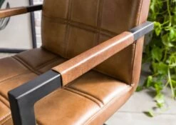 IRON LABEL #24 Sedia In Vera Pelle - Marrone 51x62x79 15 IRON LABEL #24 Sedia In Vera Pelle - Marrone 51x62x79 -Massivmoebel24 09 151 890 0024 5