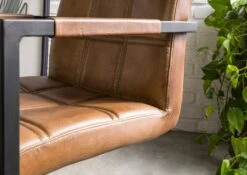 IRON LABEL #24 Sedia In Vera Pelle - Marrone 51x62x79 17 IRON LABEL #24 Sedia In Vera Pelle - Marrone 51x62x79 -Massivmoebel24 09 151 890 0024 7