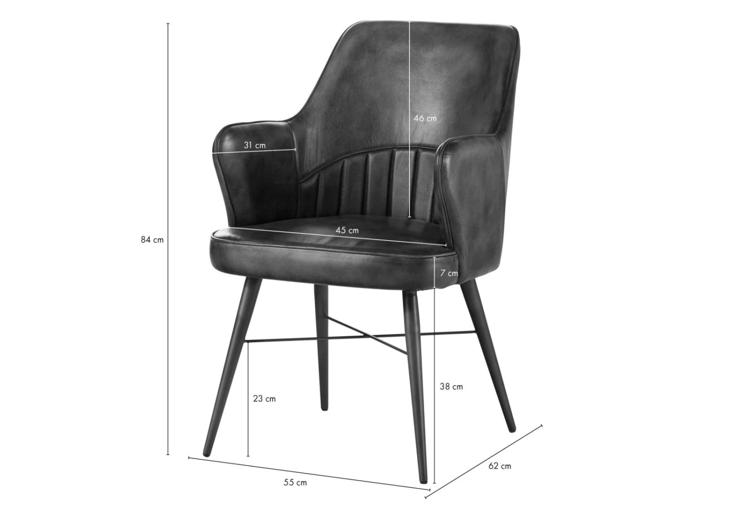 Sedia In Vera Pelle 55x62x84 Marrone Scuro IRON LABEL #30 10 Sedia In Vera Pelle 55x62x84 Marrone Scuro IRON LABEL #30 - immagine 8