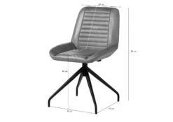 IRON LABEL #609 Sedia In Vera Pelle - Blu 49x56x83 -Massivmoebel24 09 151 890 1009 8