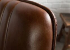 IRON LABEL #110 Sedia In Vera Pelle - Marrone 49x56x83 -Massivmoebel24 09 151 890 1010 4