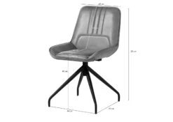 IRON LABEL #110 Sedia In Vera Pelle - Marrone 49x56x83 -Massivmoebel24 09 151 890 1010 8