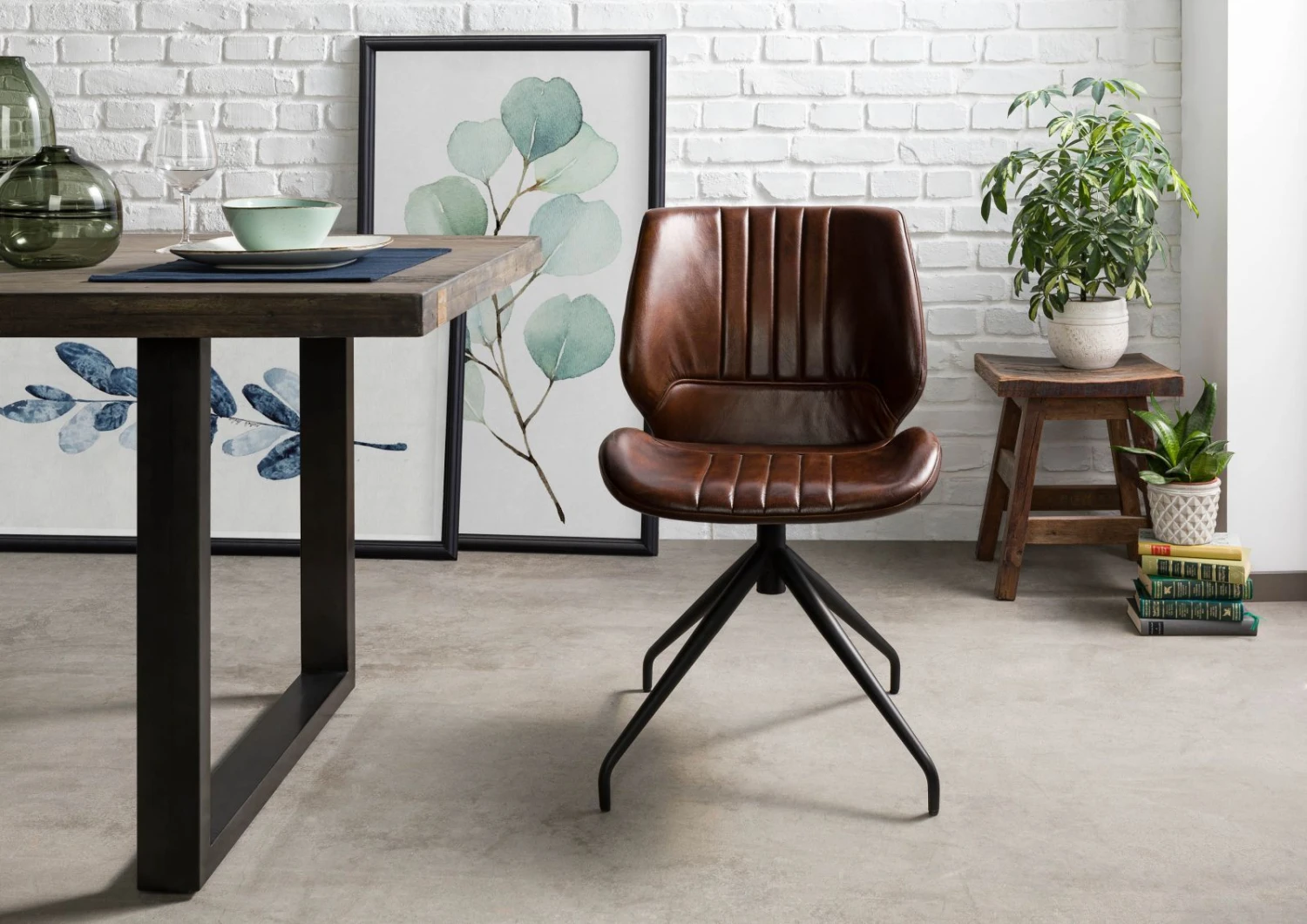 IRON LABEL #111 Set Da 2 Sedie In Vera Pelle - Marrone 51x61x84 5 IRON LABEL #111 Set Da 2 Sedie In Vera Pelle - Marrone 51x61x84 - immagine 3