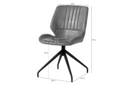 IRON LABEL #511 Set Da 4 Sedie In Vera Pelle - Blu 51x61x84 -Massivmoebel24 09 151 890 1011 8 2