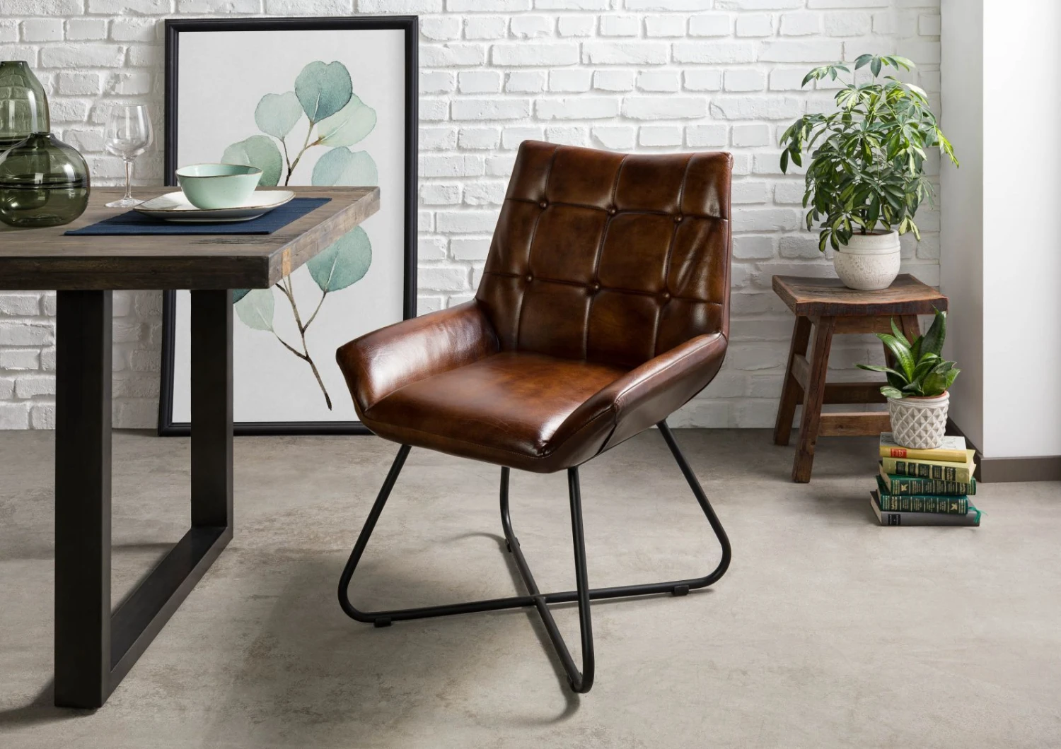 IRON LABEL #113 Sedia In Vera Pelle - Marrone 60x67x86 3 IRON LABEL #113 Sedia In Vera Pelle - Marrone 60x67x86