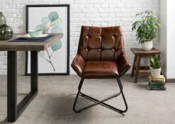 IRON LABEL #113 Sedia In Vera Pelle - Marrone 60x67x86 13 IRON LABEL #113 Sedia In Vera Pelle - Marrone 60x67x86 -Massivmoebel24 09 151 890 1013 3