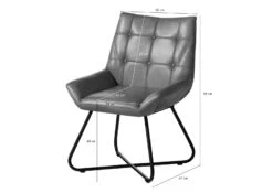 IRON LABEL #513 Sedia In Vera Pelle - Blu 60x67x86 -Massivmoebel24 09 151 890 1013 8