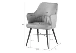 Sedia In Vera Pelle 55x62x84 Beige IRON LABEL #130 -Massivmoebel24 09 151 890 1030 08