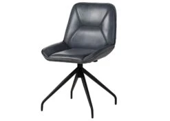 IRON LABEL #508 Sedia In Vera Pelle - Blu 49x56x83 -Massivmoebel24 09 151 890 5008 9