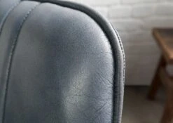 IRON LABEL #510 Sedia In Vera Pelle - Blu 49x56x83 -Massivmoebel24 09 151 890 5010 4