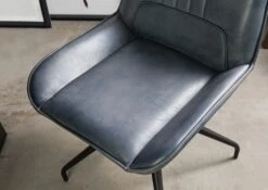 IRON LABEL #510 Sedia In Vera Pelle - Blu 49x56x83 -Massivmoebel24 09 151 890 5010 6