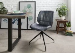 IRON LABEL #511 Set Da 2 Sedie In Vera Pelle - Blu 51x61x843