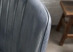 IRON LABEL #511 Set Da 4 Sedie In Vera Pelle - Blu 51x61x84 -Massivmoebel24 09 151 890 5011 4 1