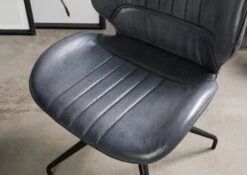 IRON LABEL #511 Set Da 4 Sedie In Vera Pelle - Blu 51x61x84 -Massivmoebel24 09 151 890 5011 6