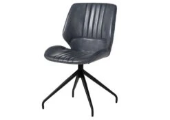 IRON LABEL #511 Set Da 4 Sedie In Vera Pelle - Blu 51x61x84 -Massivmoebel24 09 151 890 5011 9 1