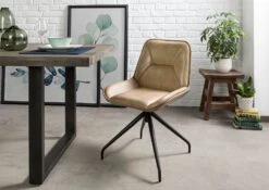 IRON LABEL #608 Sedia In Vera Pelle - Blu 49x56x83