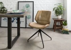 IRON LABEL #612 Sedia In Vera Pelle - Blu 61x52x86