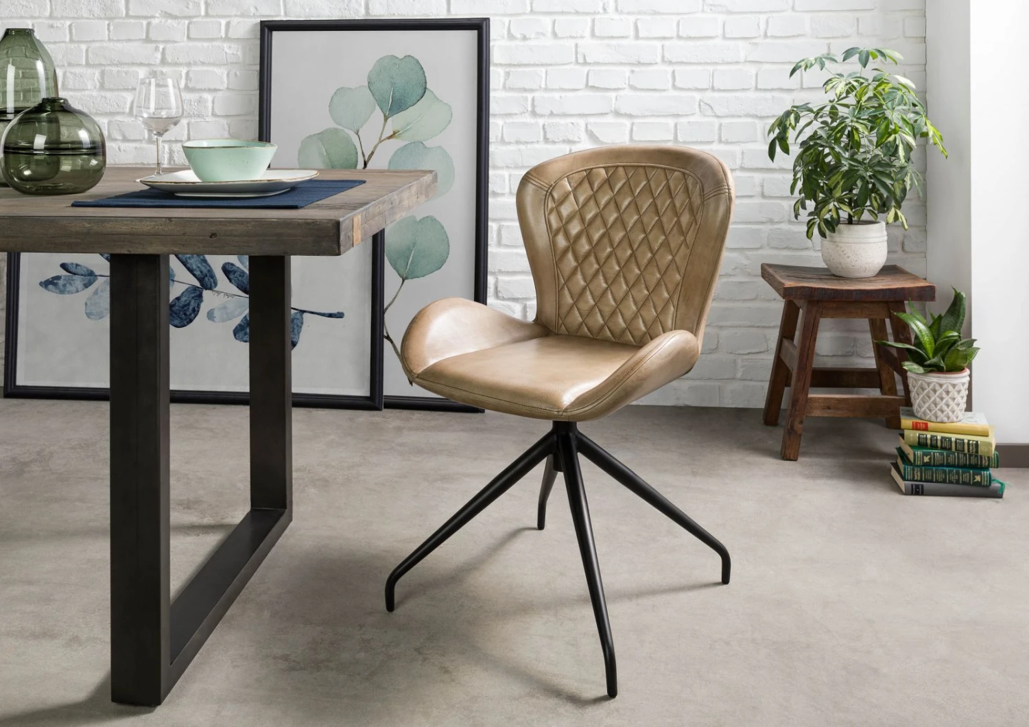 IRON LABEL #612 Set Da 2 Sedie In Vera Pelle - Beige 61x52x86 3 IRON LABEL #612 Set Da 2 Sedie In Vera Pelle - Beige 61x52x86