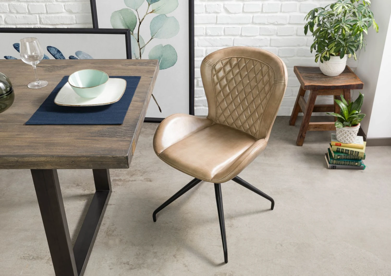 IRON LABEL #612 Set Da 2 Sedie In Vera Pelle - Beige 61x52x86 4 IRON LABEL #612 Set Da 2 Sedie In Vera Pelle - Beige 61x52x86 - immagine 2